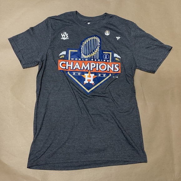Houston Astros MLB Team Issued on Field 2022 World Series T-Shirt Gray M Medium - Picture 1 of 10